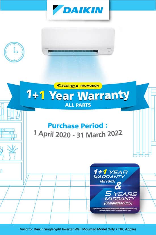 1 Year Extended Warranty Inverter Promotion Daikin Malaysia