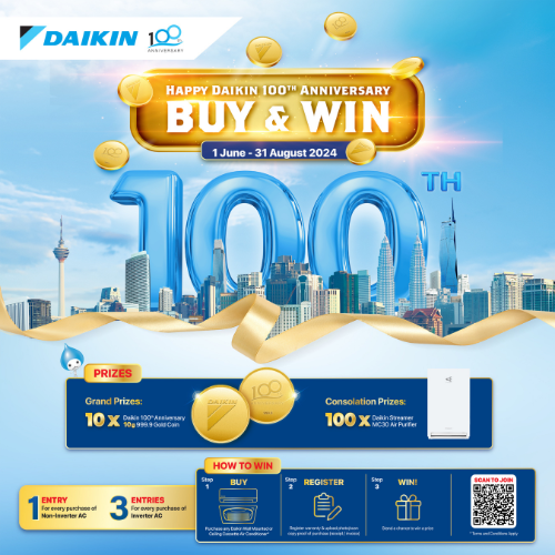 Happy Daikin 100th Anniversary Buy & Win | Daikin Malaysia