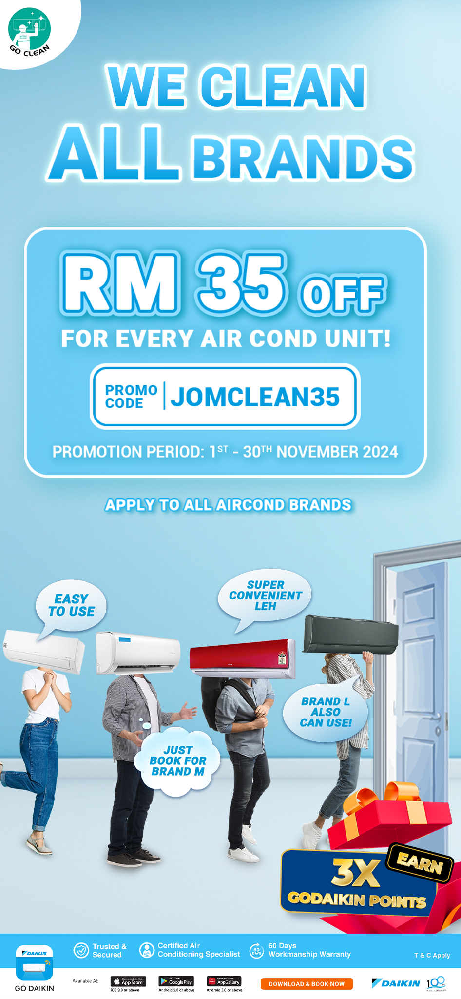 GO CLEAN JOMCLEAN ALL BRAND SALES | Daikin Malaysia