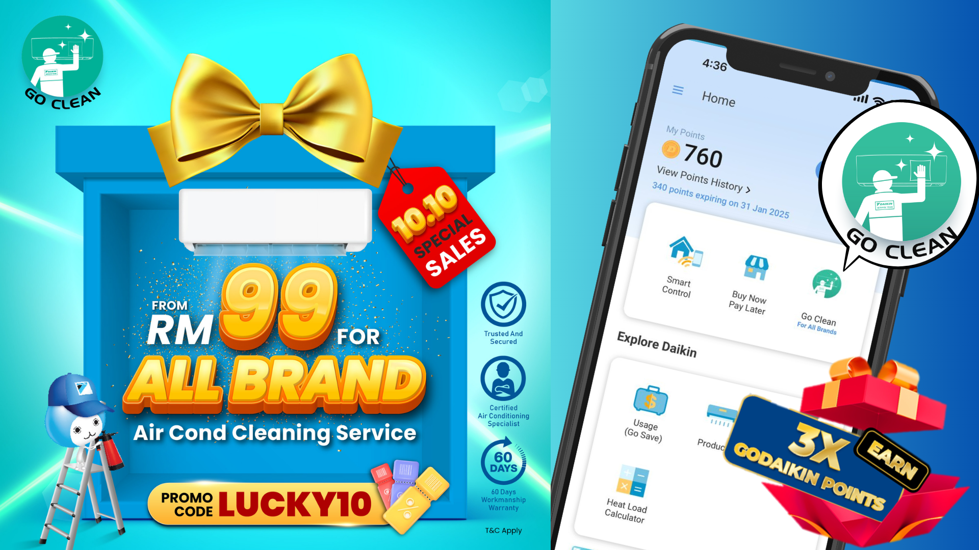 LUCKY10 Get RM41 Off For Every Unit | Daikin Malaysia