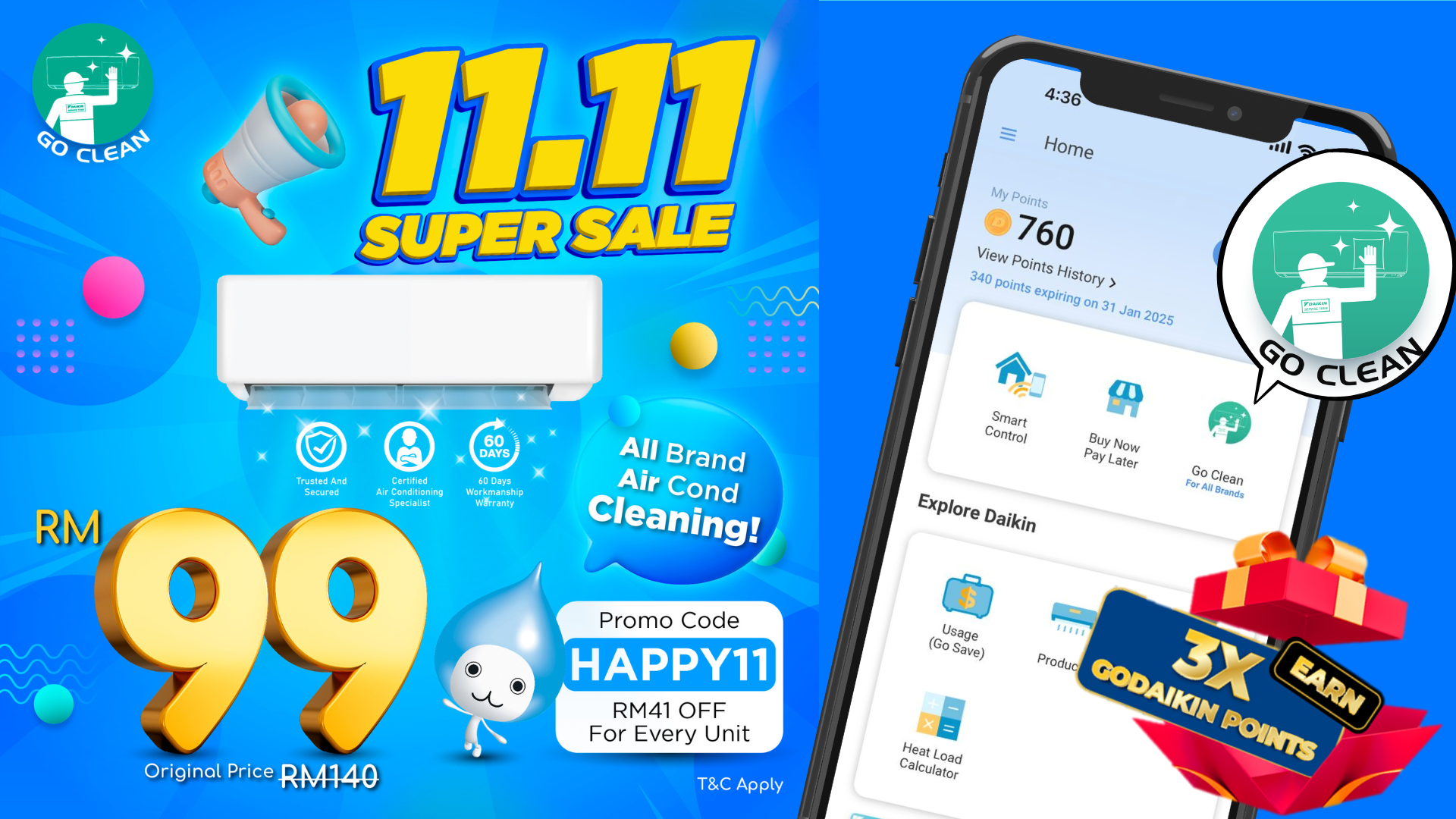 HAPPY11 Get RM41 Off For Every Unit | Daikin Malaysia