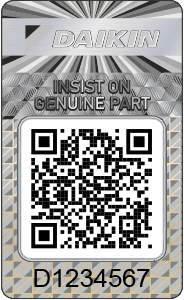 Hologram sticker on genuine Daikin parts