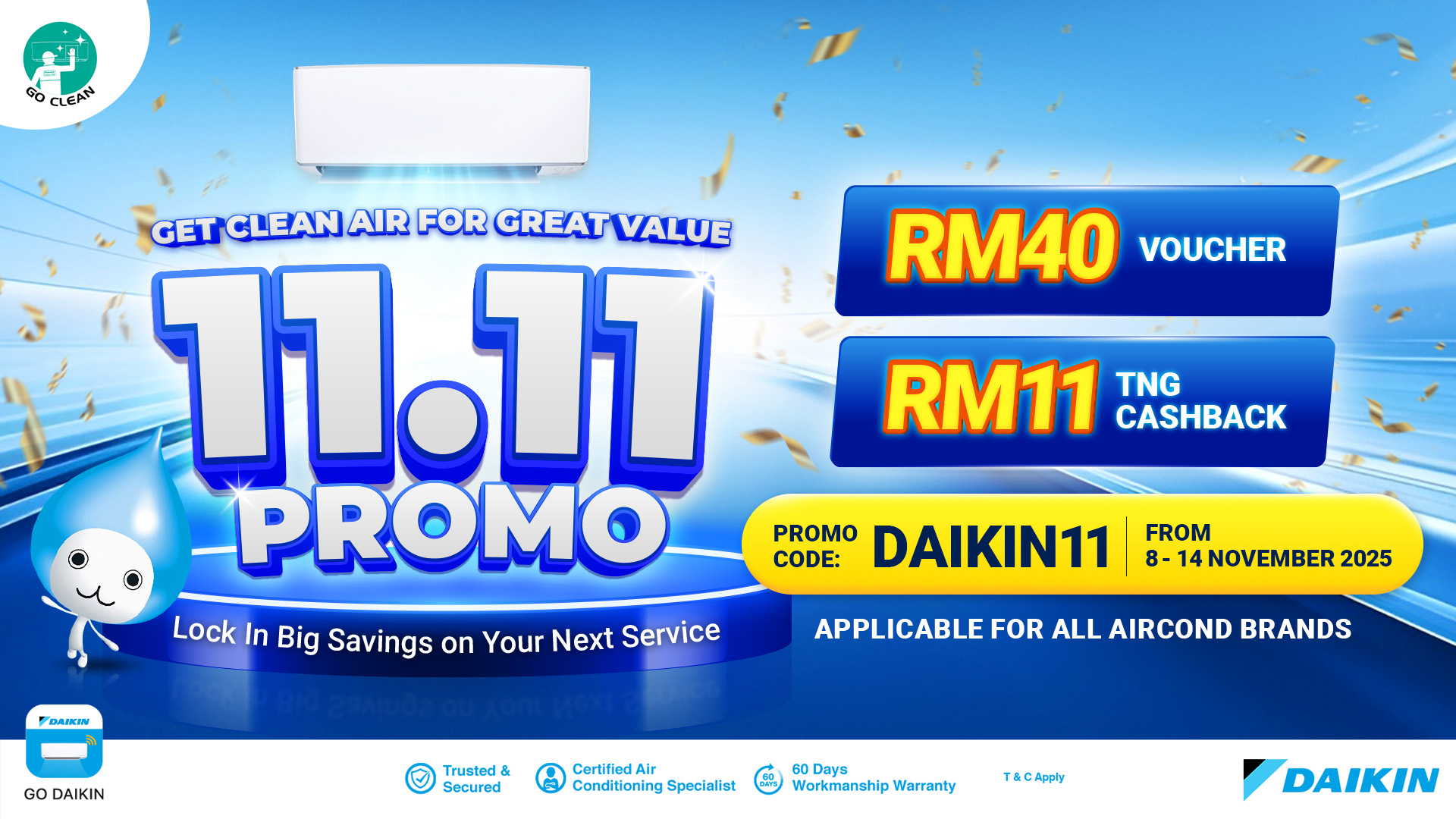 Daikin’s 11.11 is Here! 💥 Use Code DAIKIN11 now to get exclusive rebates! | Daikin Malaysia
